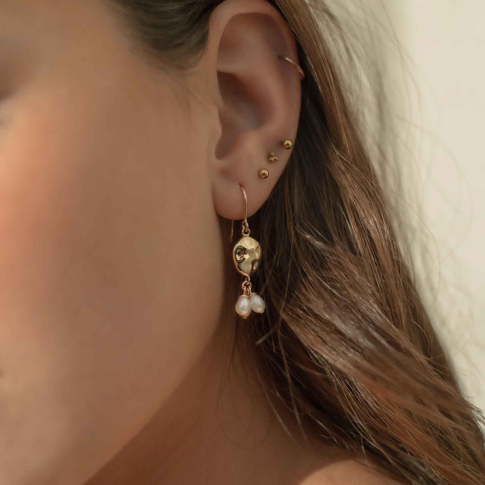 bijoux sandrine devost earrings gold filled pearl