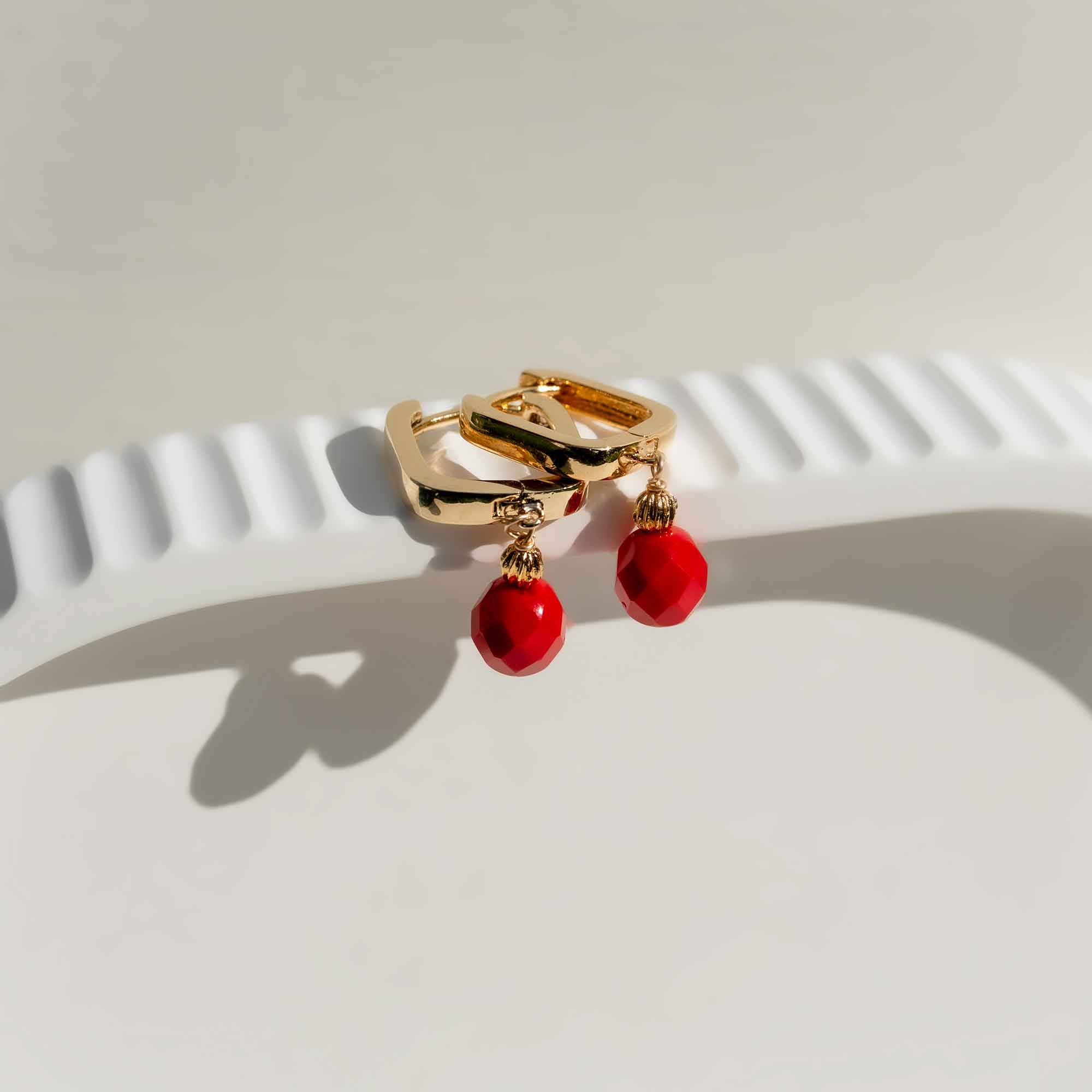 red and gold earrings sandrine devost jewelry bijoux