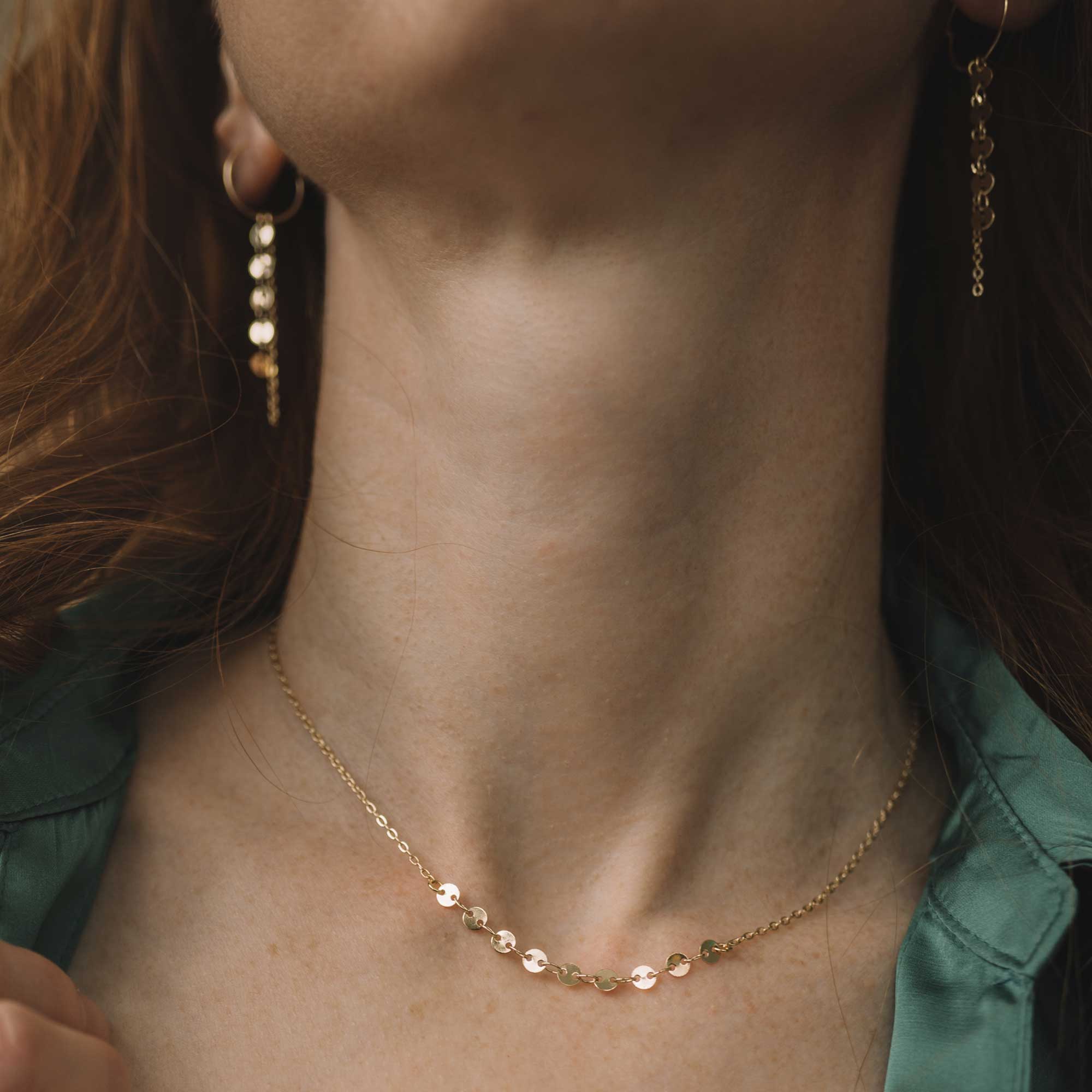 minimalist necklace goldfilled 14k or rempli collier court choker sandrine devost
