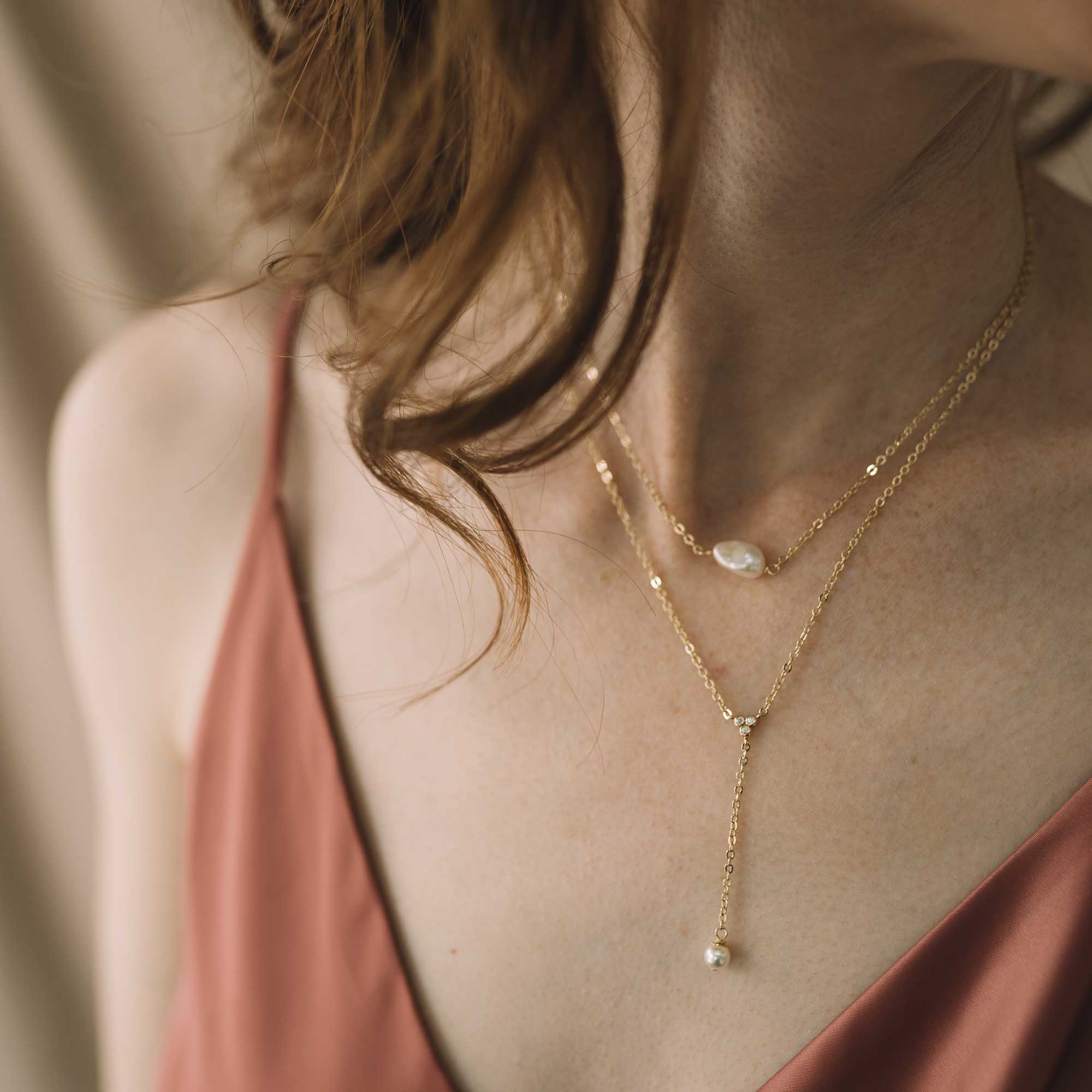 Pearls and Crystals Necklaces duo Gift Set Sandrine Devost Jewelry Bijoux