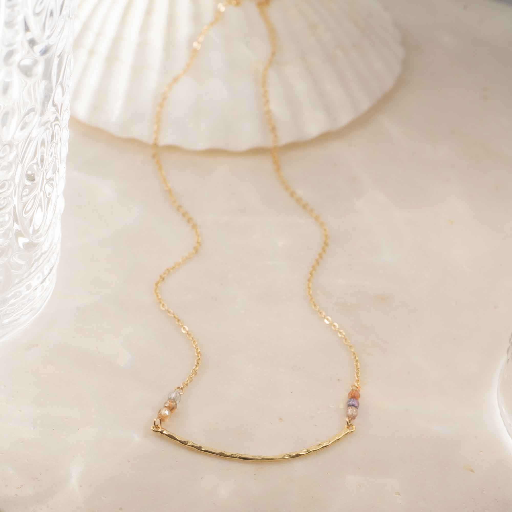 goldfilled necklace bar glass beads sandrine devost jewelry
