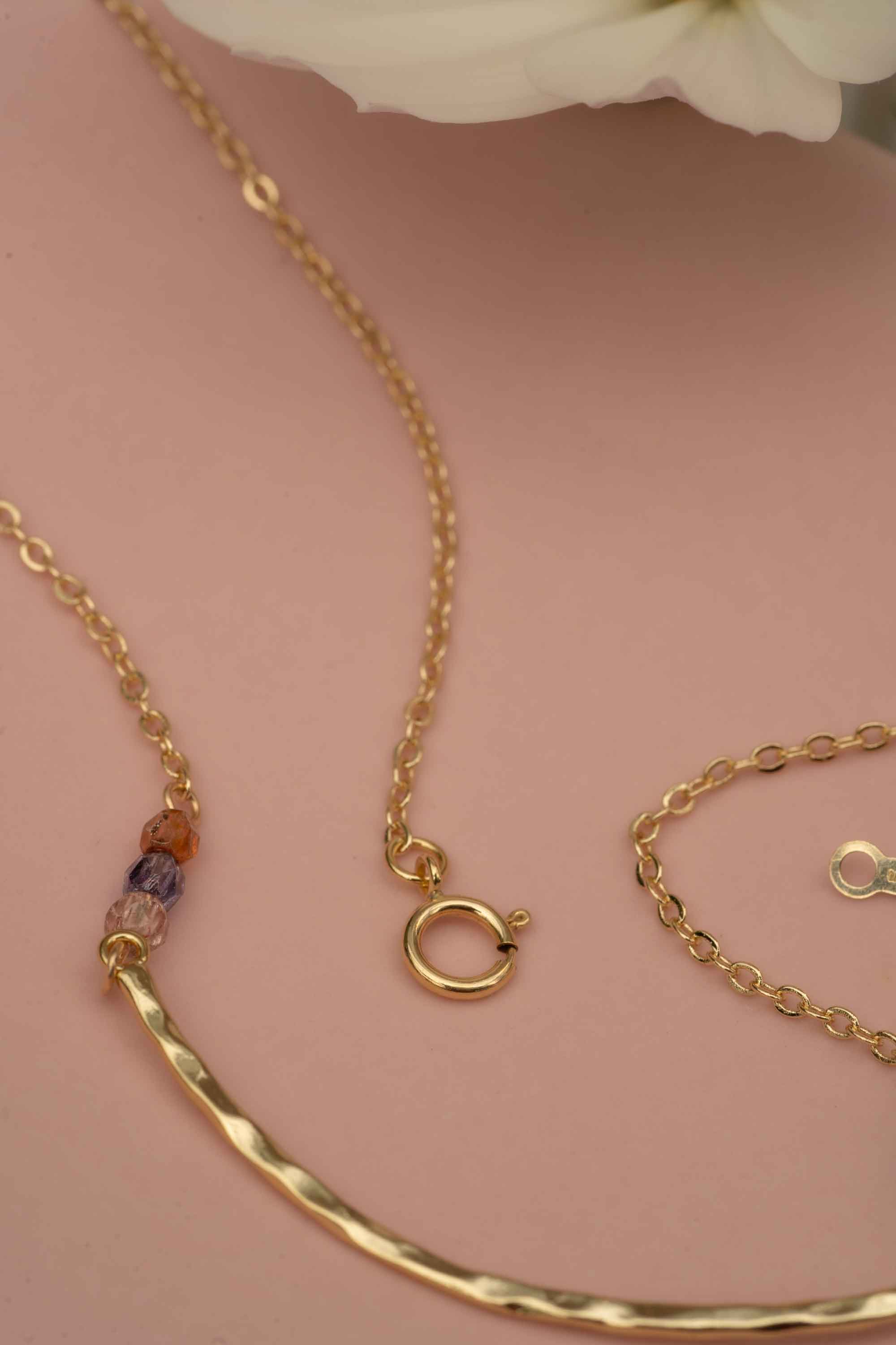 hammered bar necklace