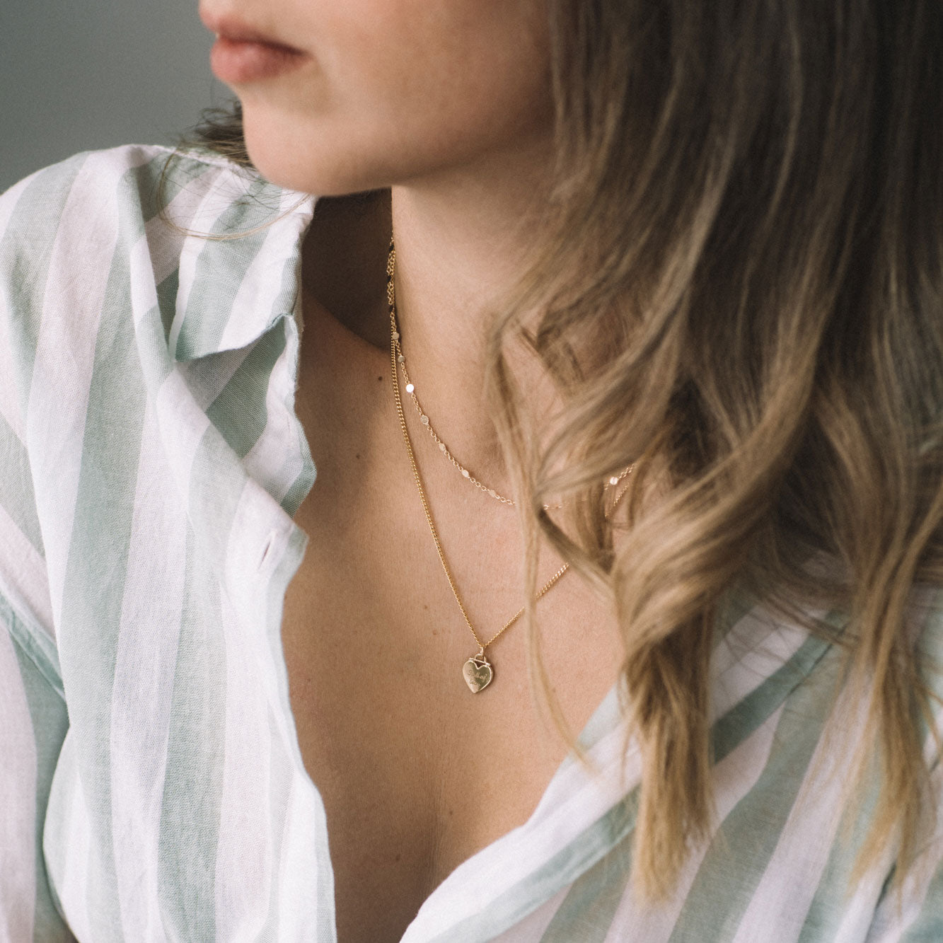 gold chain charm necklace canadian made sandrine devost jewelry