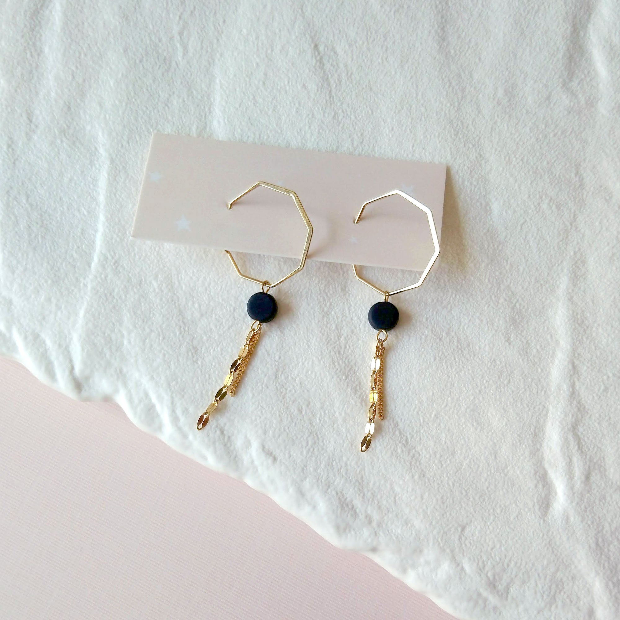 gold plated hoops with chains