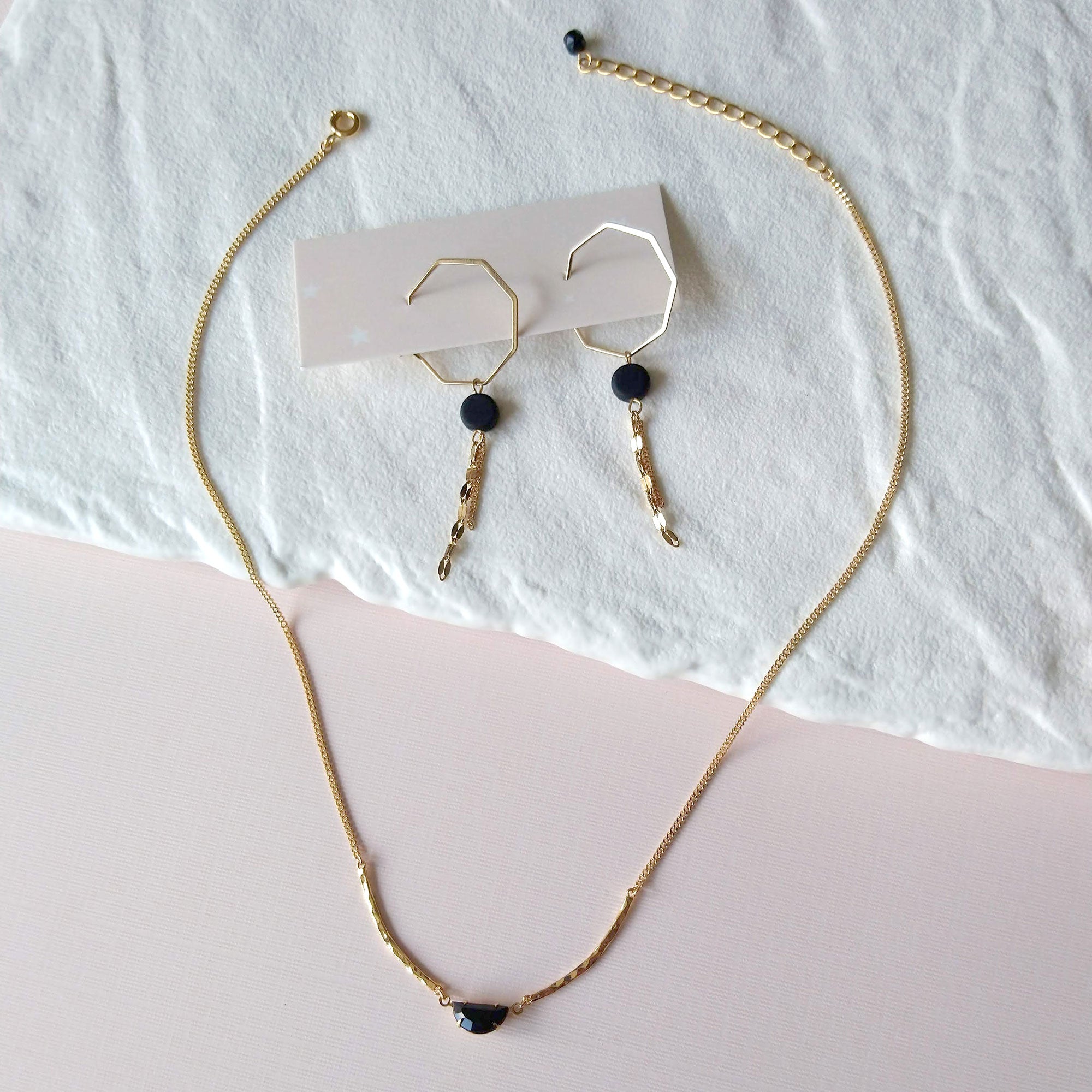 earrings and necklace duo