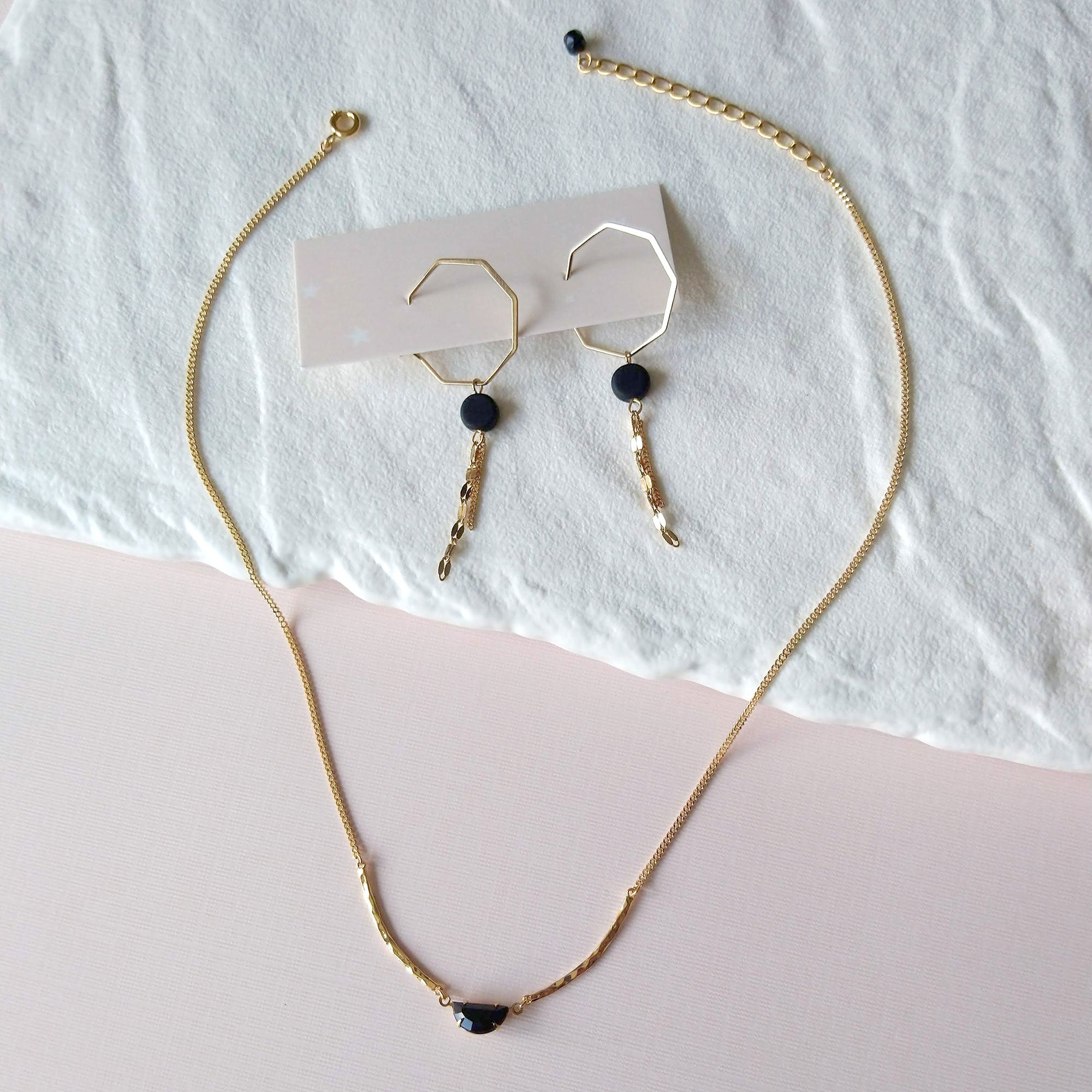 earrings and necklace duo