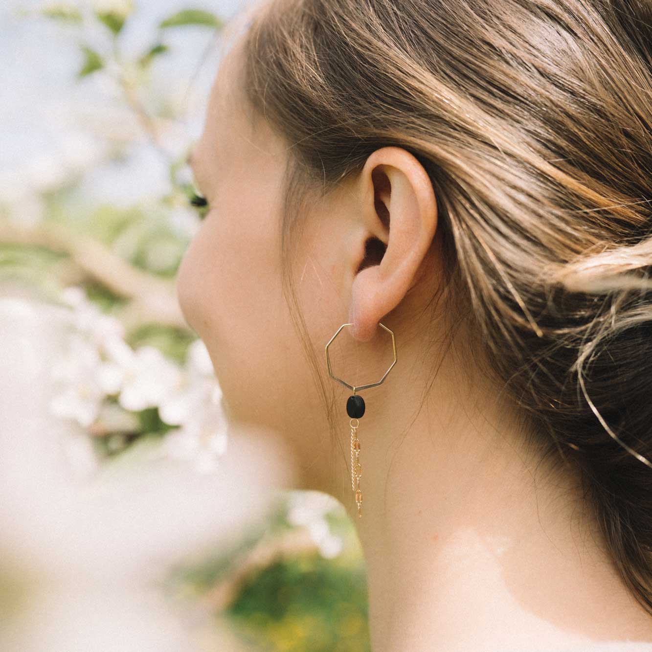 Clara Earrings in jet black (MS002)