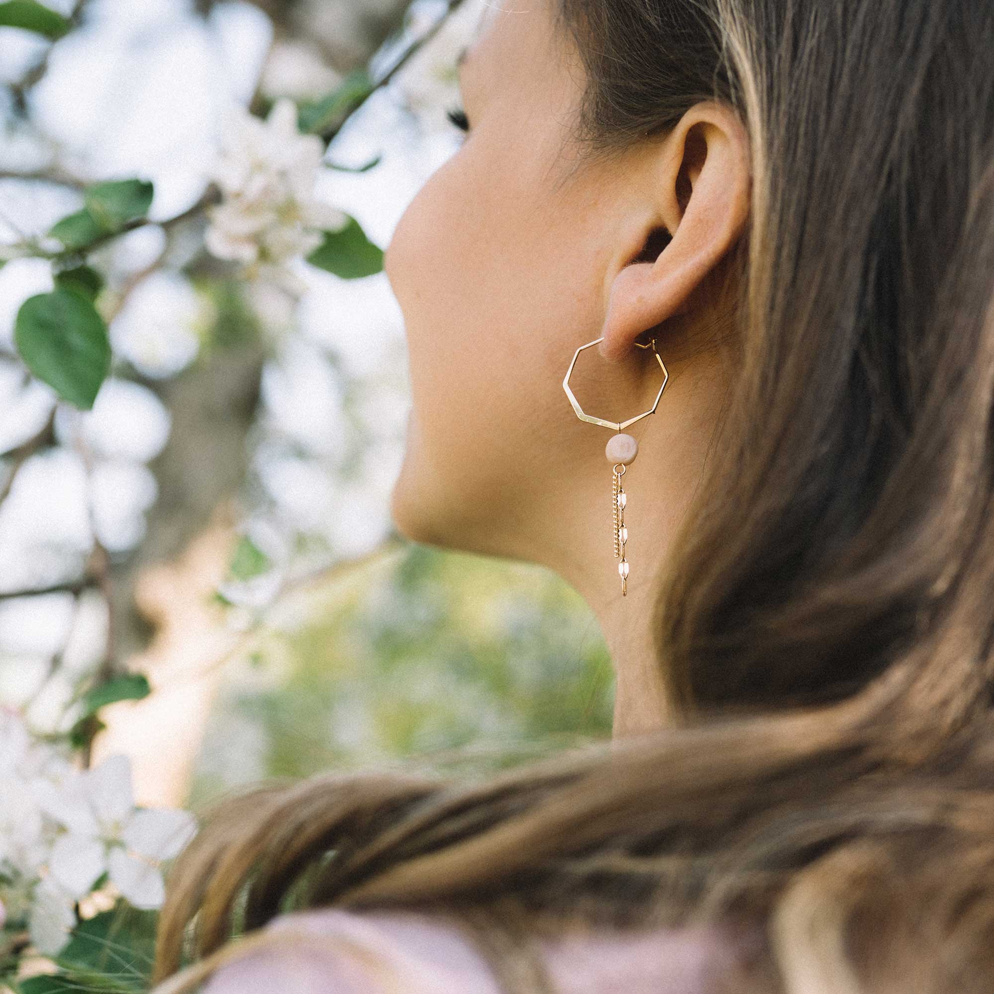 boucles d'oreilles anneaux chaînes sandrine devost bijoux hoops earrings