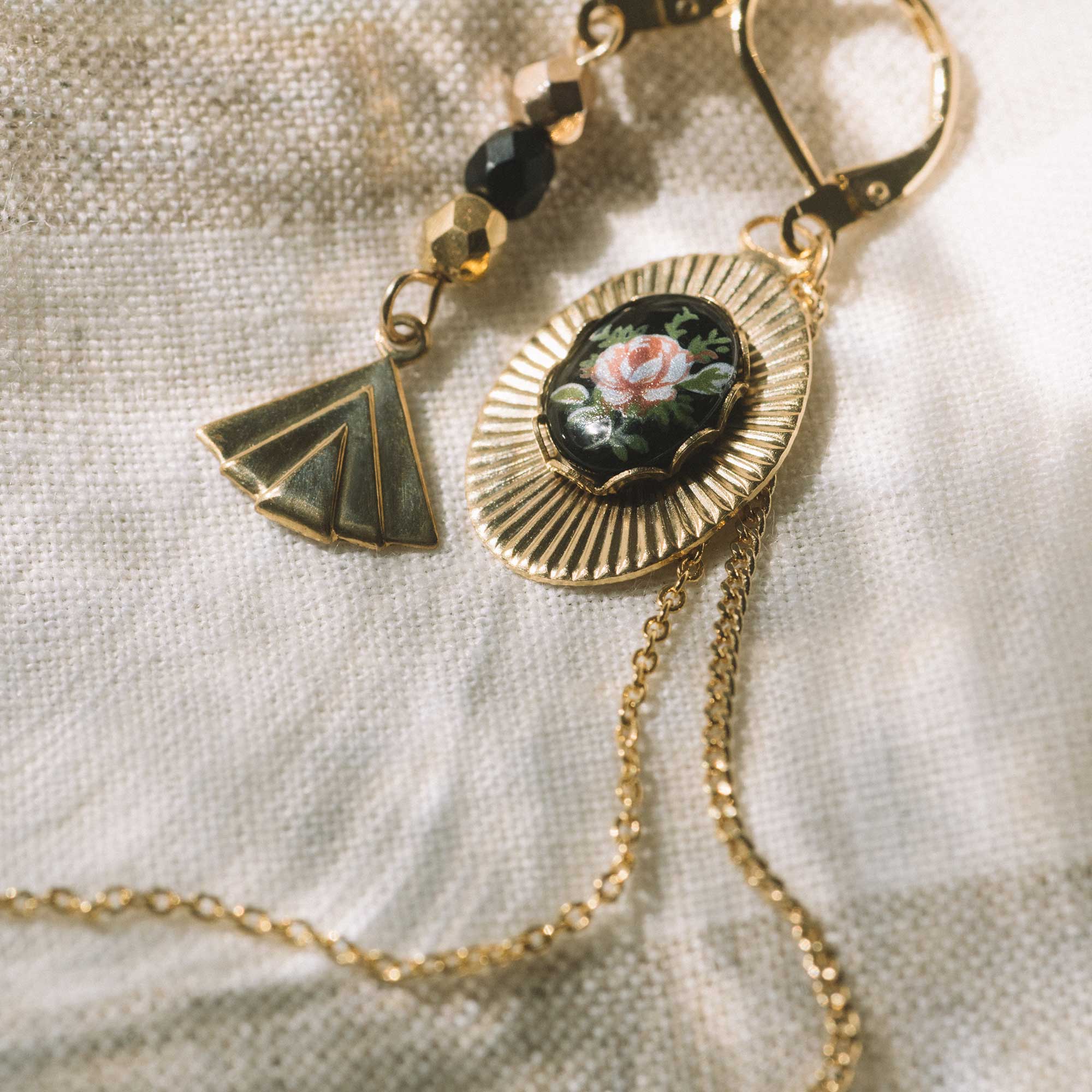 bijoux vintage asymmetrical earrings