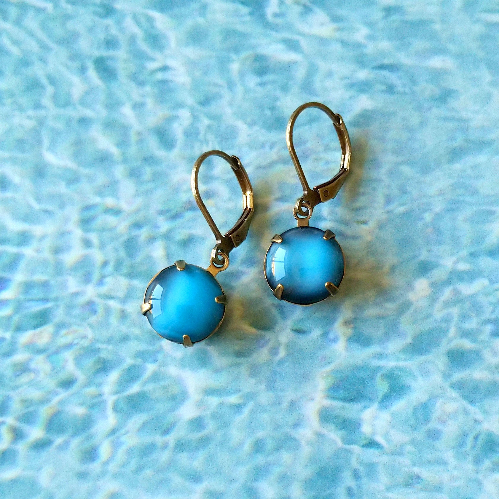 swimming pool blue earrings