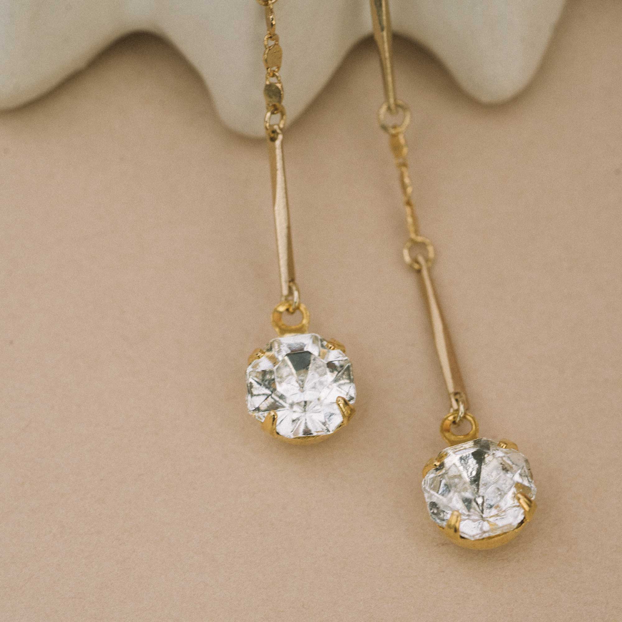 chic earrings long crystal cubic gold