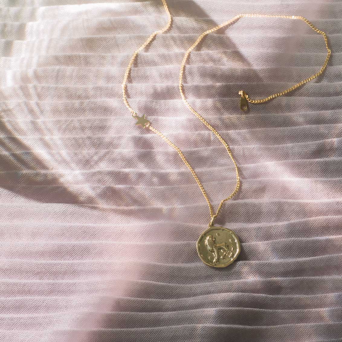 zodiac medallion chain necklace astrological
