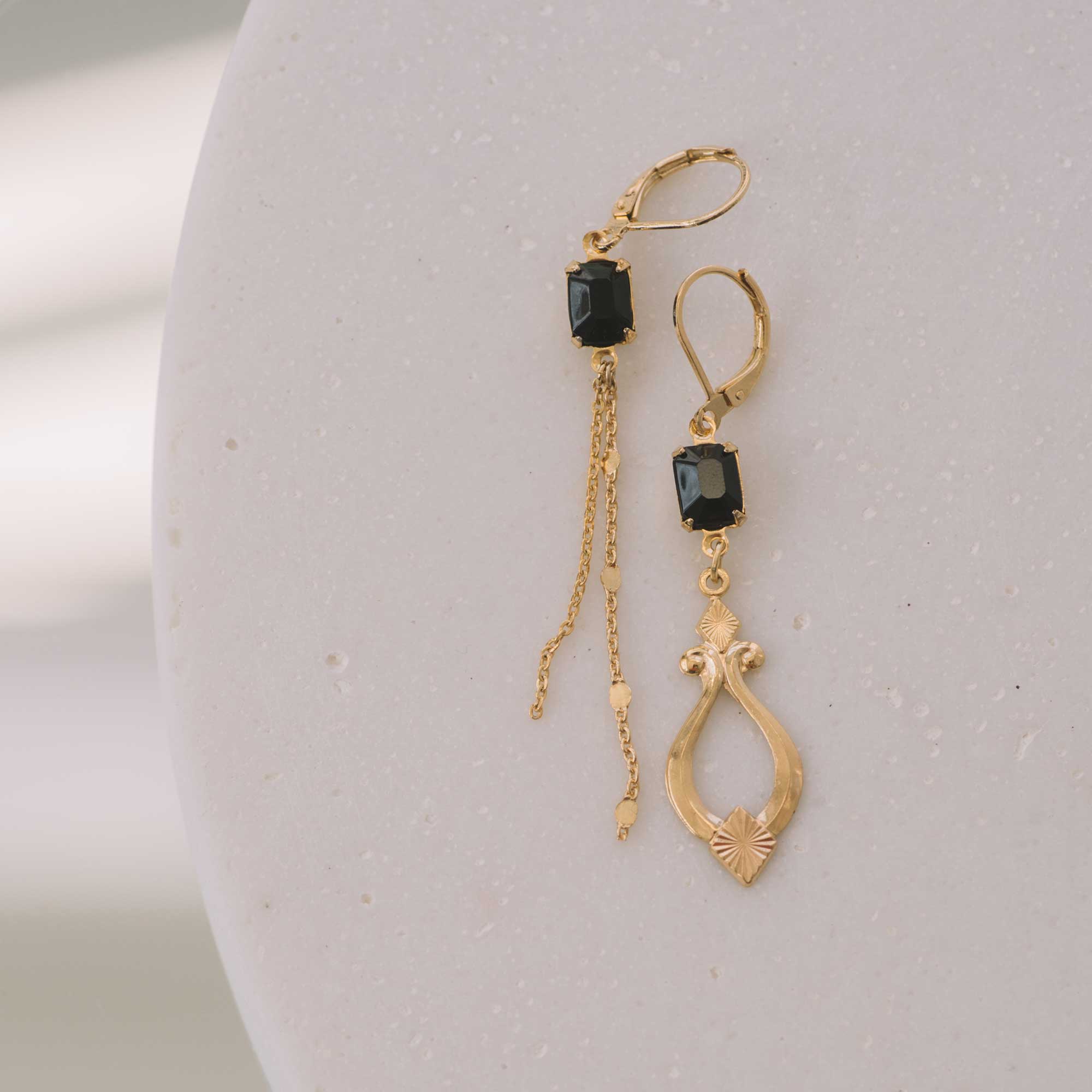 boucles d'oreilles asymétriques bijoux sandrine devost jewelry