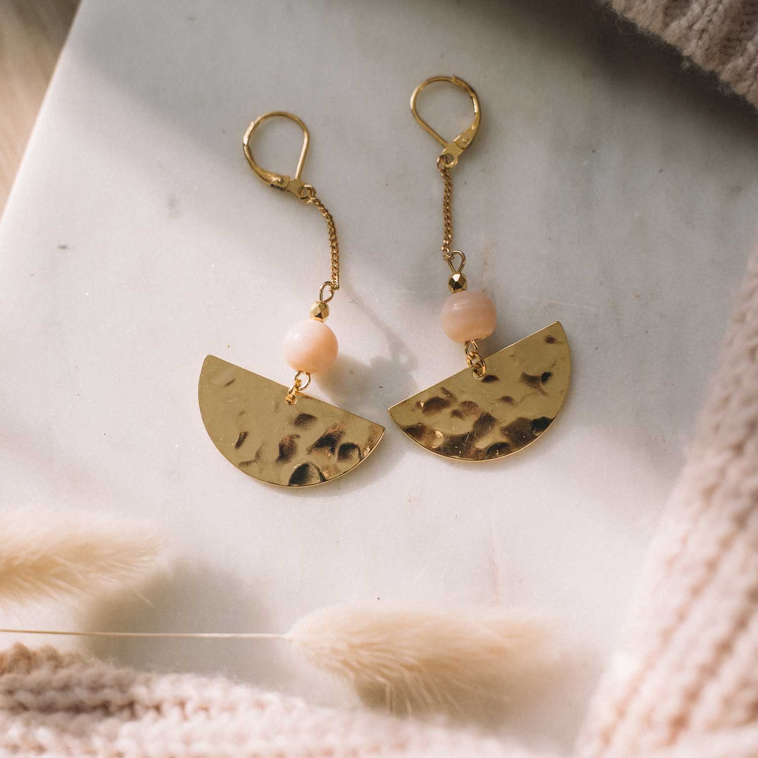 boucles laiton martelé doré