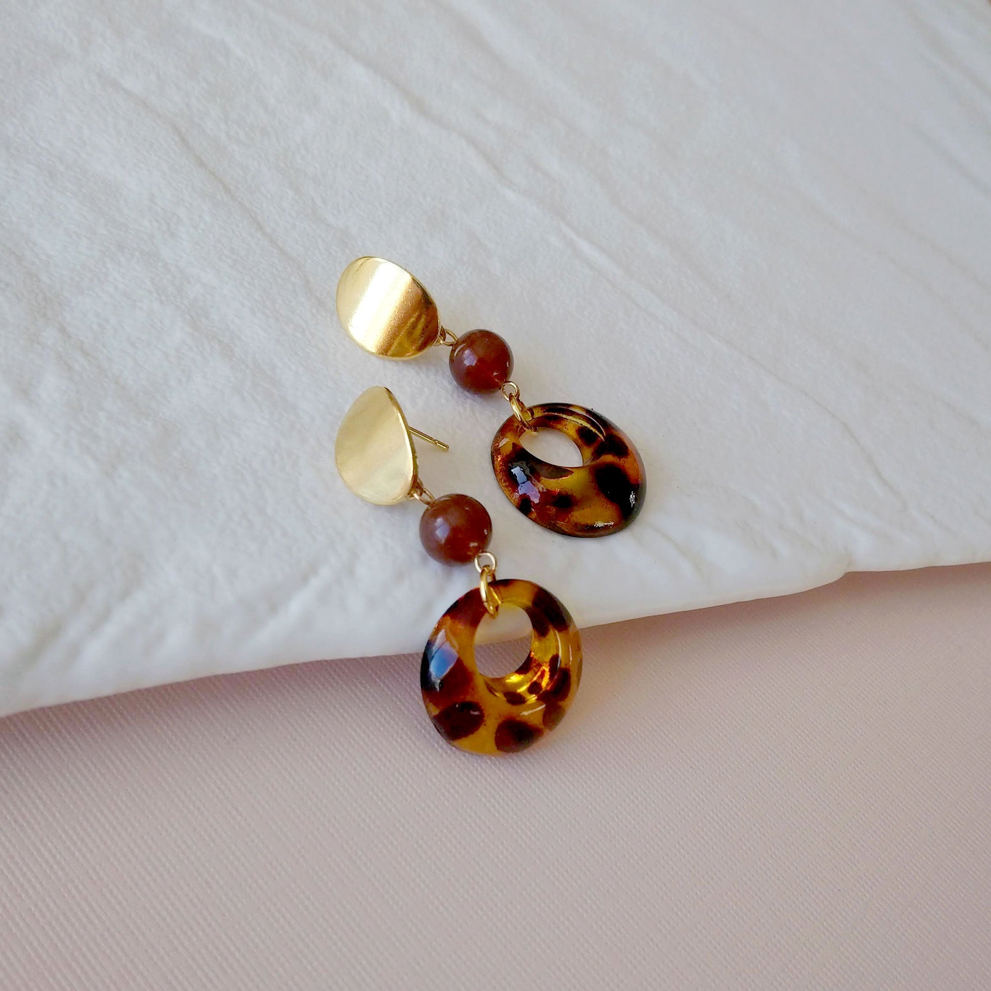 tortoiseshell earrings hypoallergenic amber brown