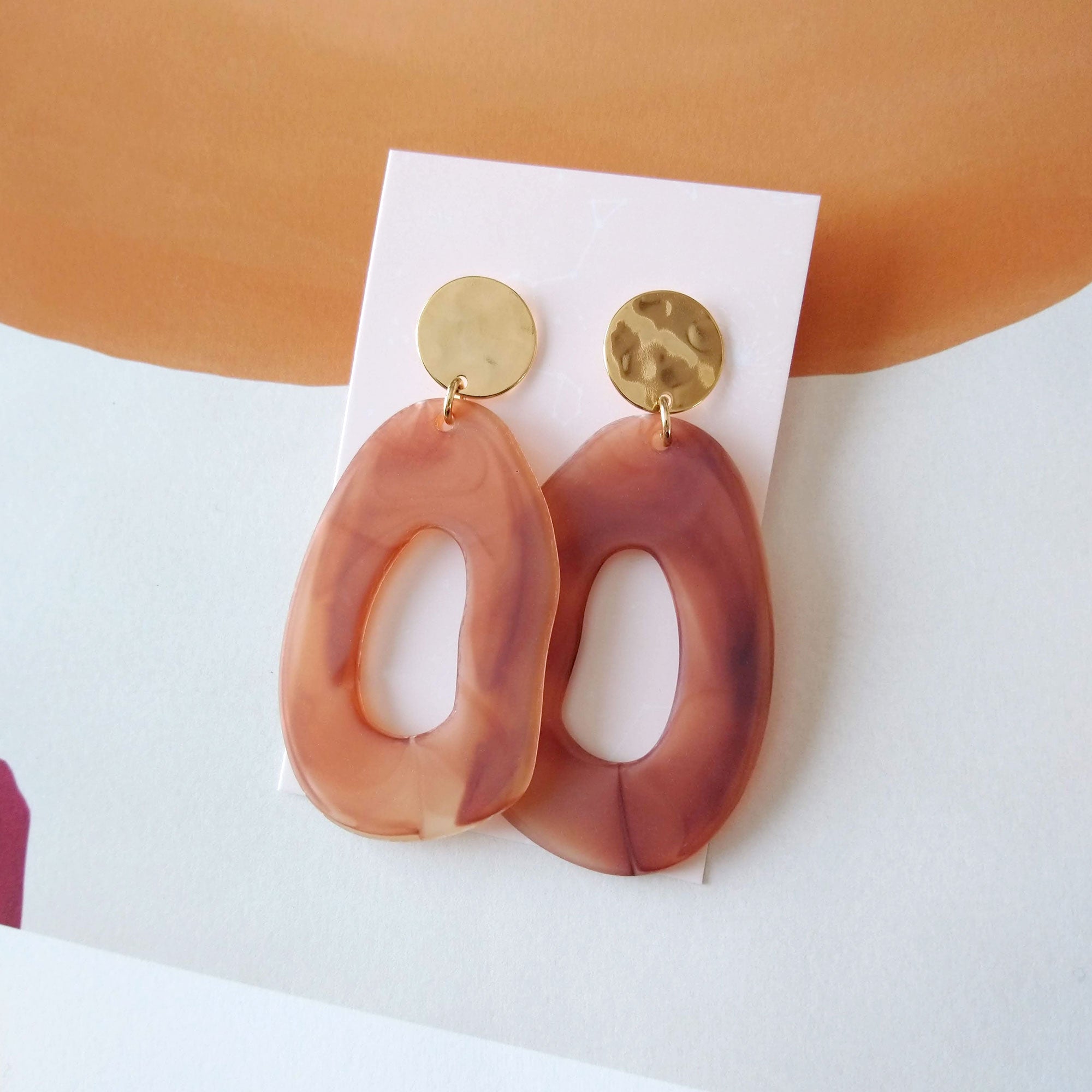 acrylic hoops earrings tortoiseshell