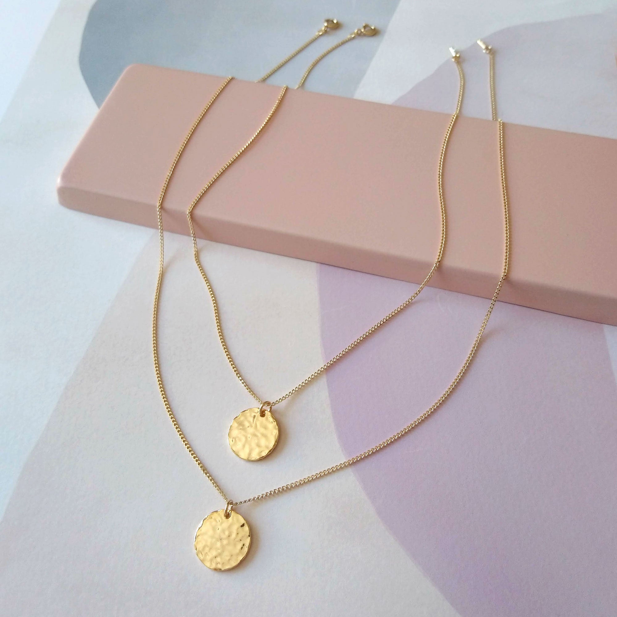 double layer lucky coin necklace