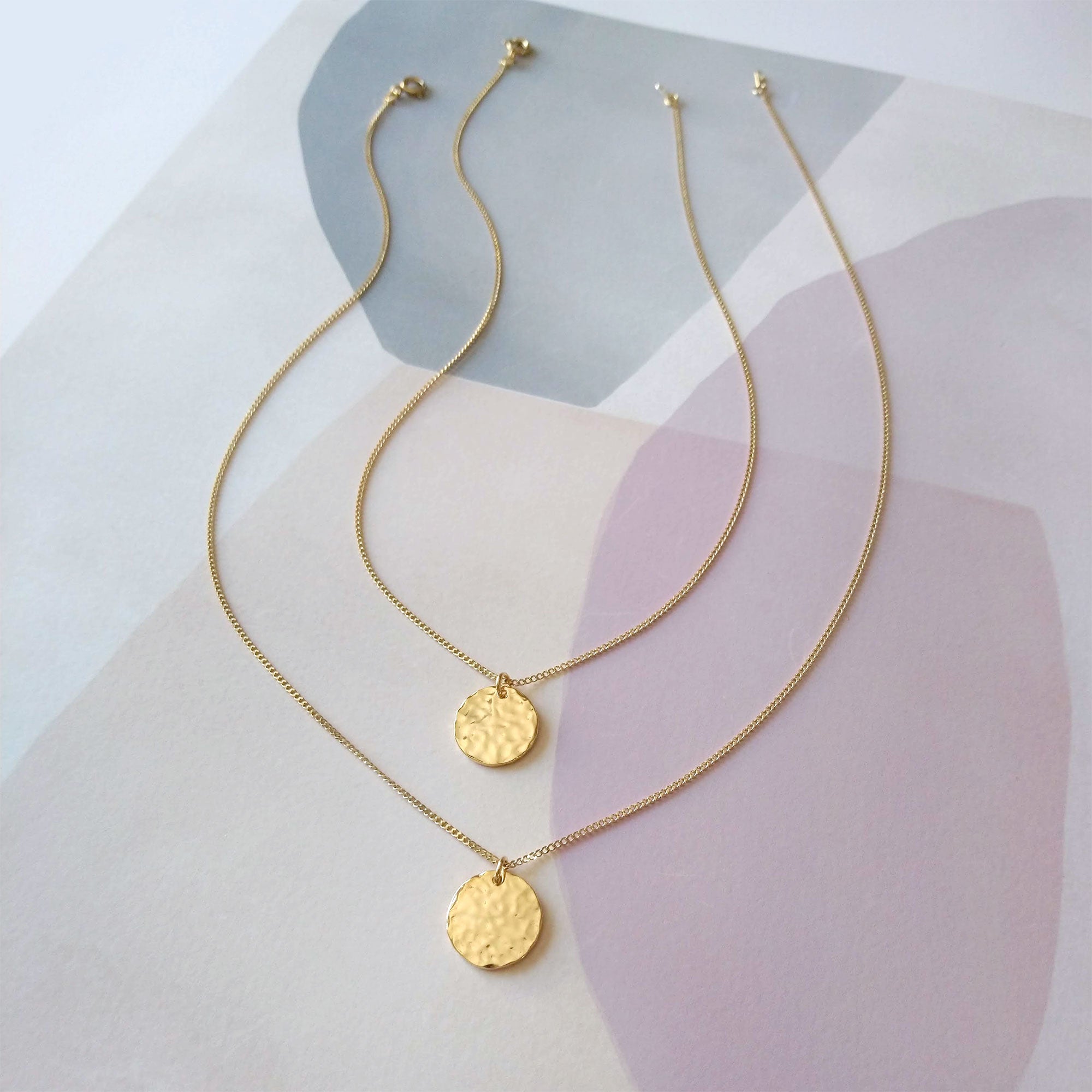 double coin gold plated necklace