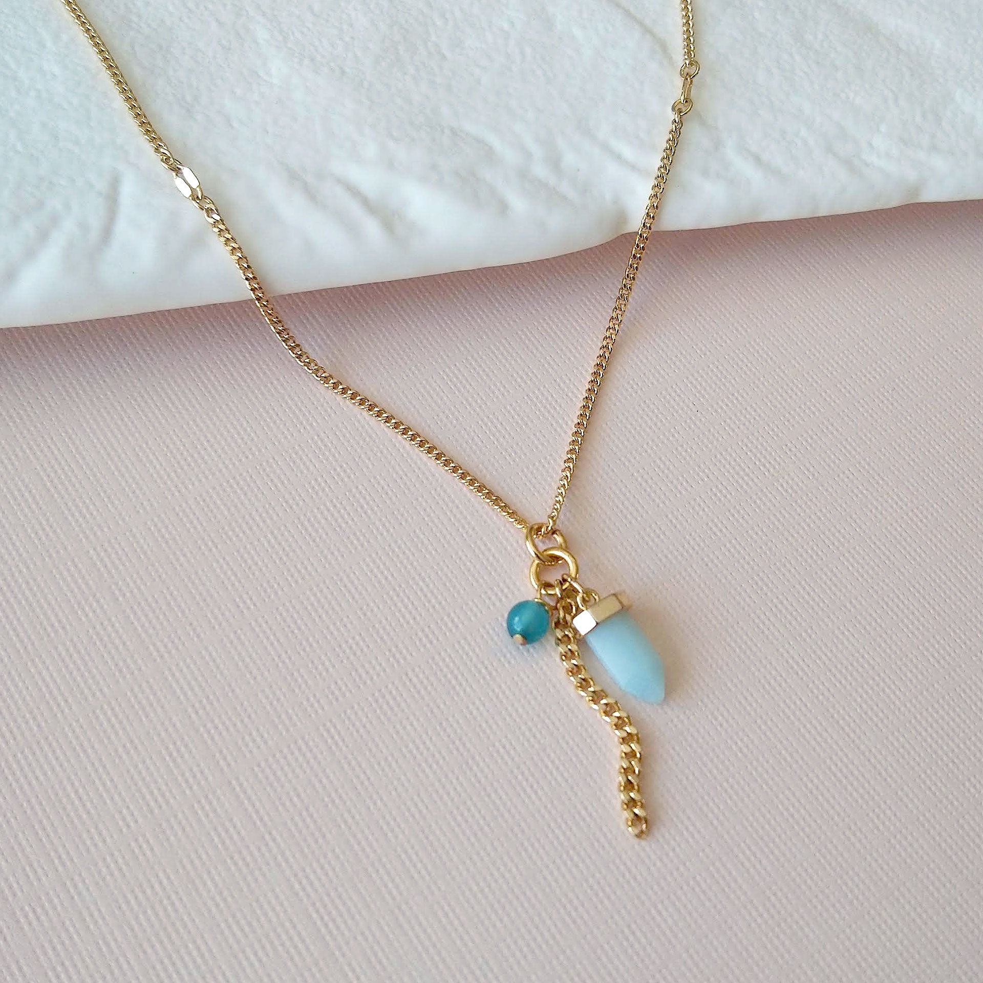 Magic Stone Cluster Charm Necklace (SD1609)