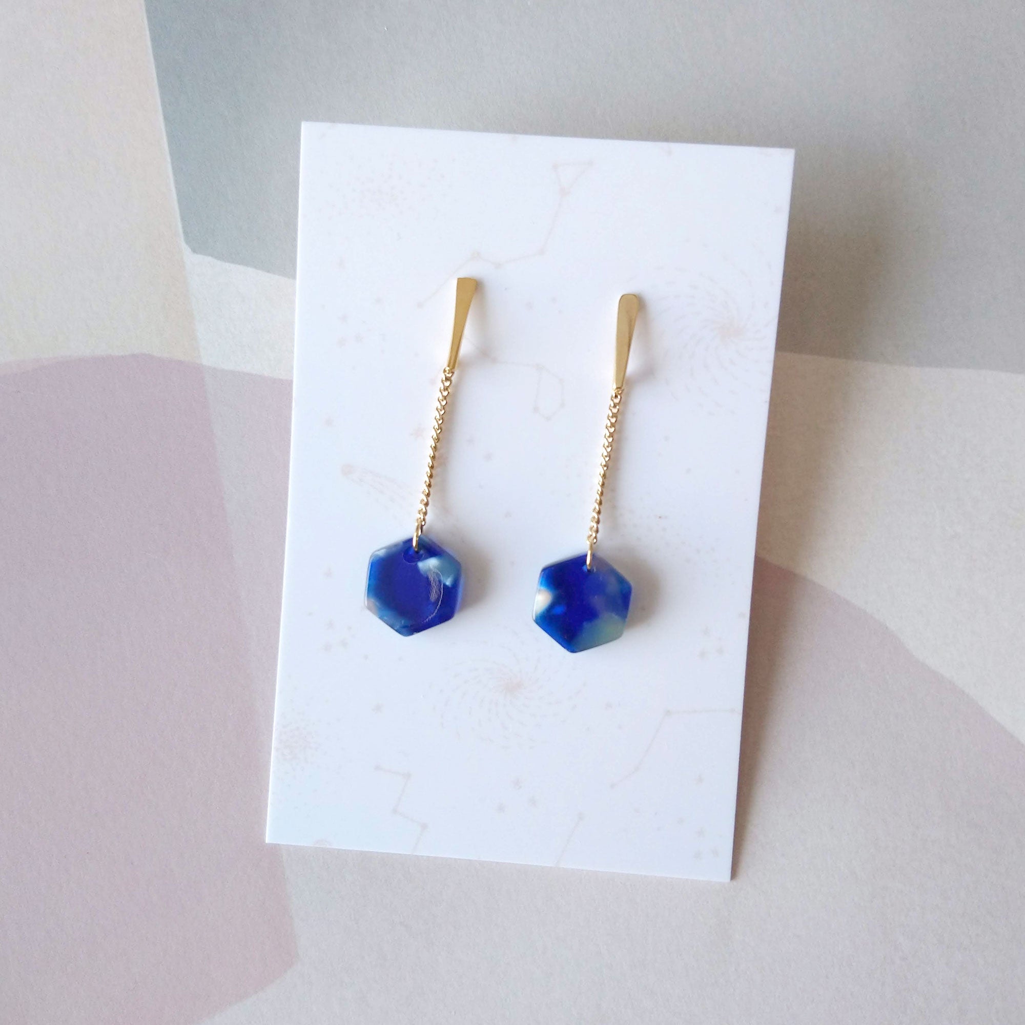 blue acetate earrings