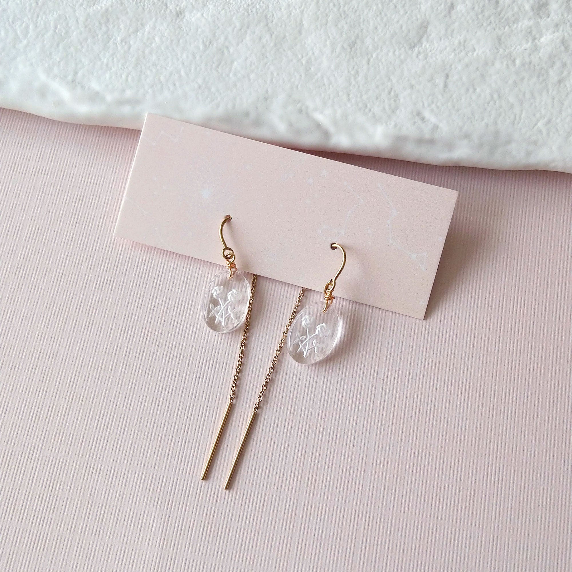 14k gold filled threaders with vintage rose intaglio
