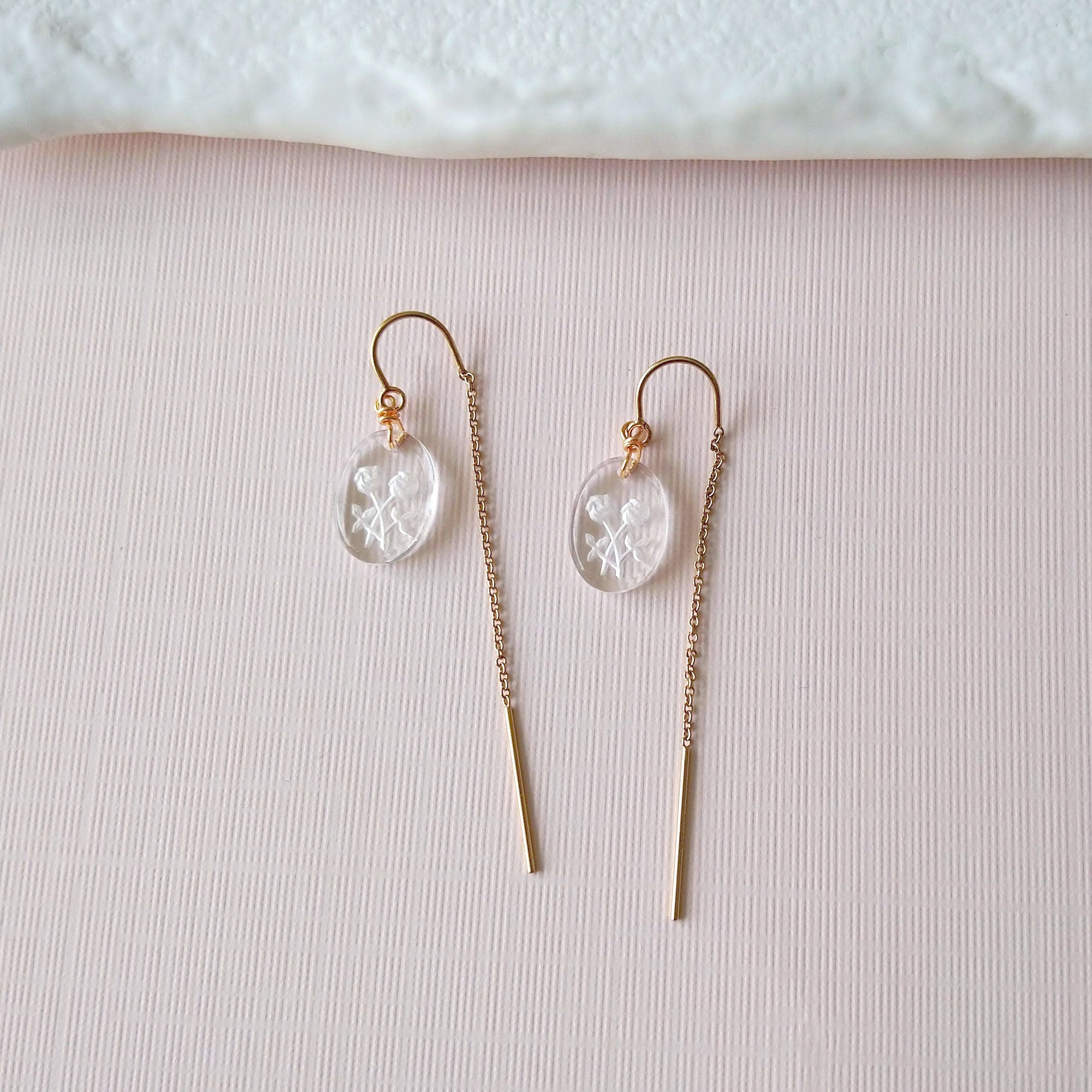 boucles à enfiler or rempli 14k avec pendentif vintage