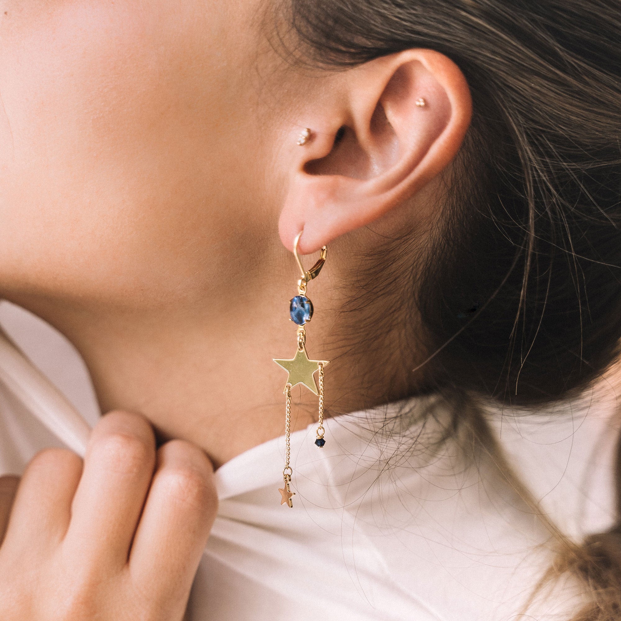 bijoux sandrine devost jewelry asymmetrical earrings