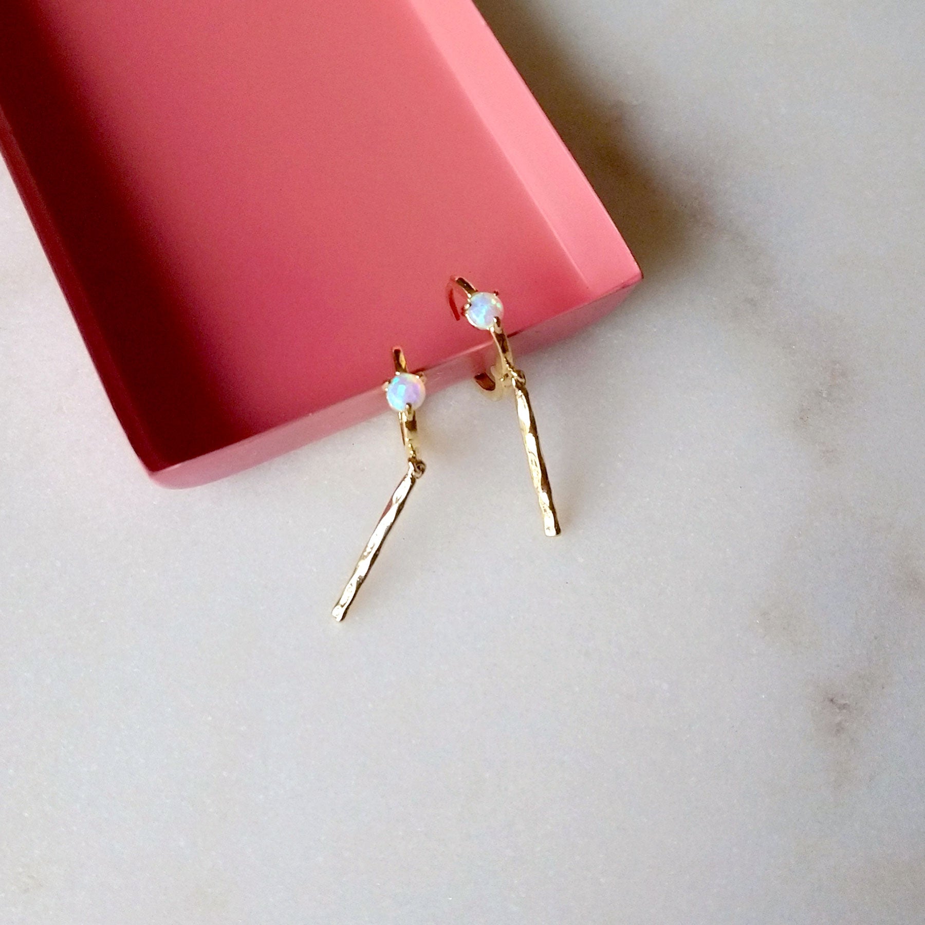 boucles d'oreilles hypoallergènes or opale
