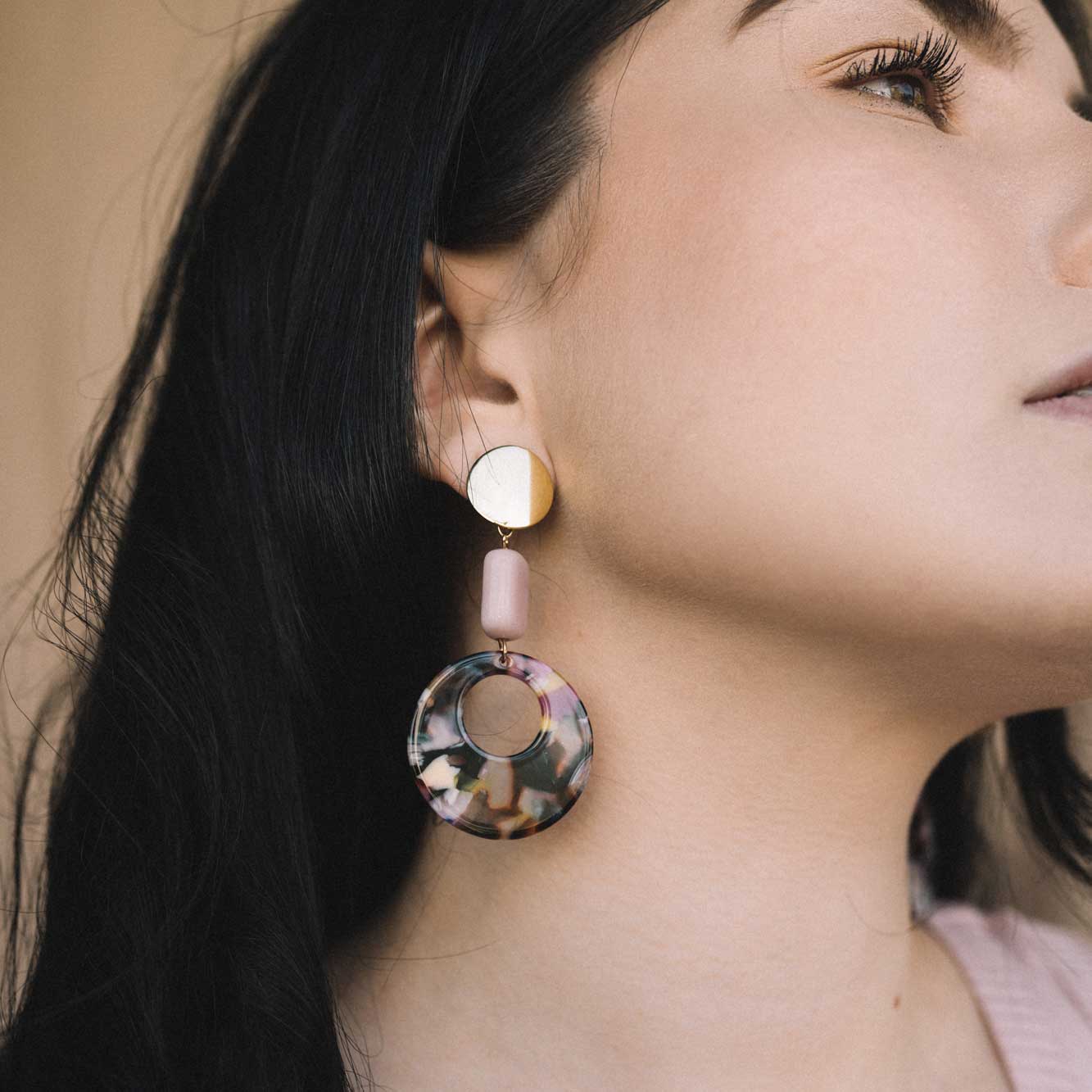 statement earrings acetate hoops sandrine devost jewelry bijoux
