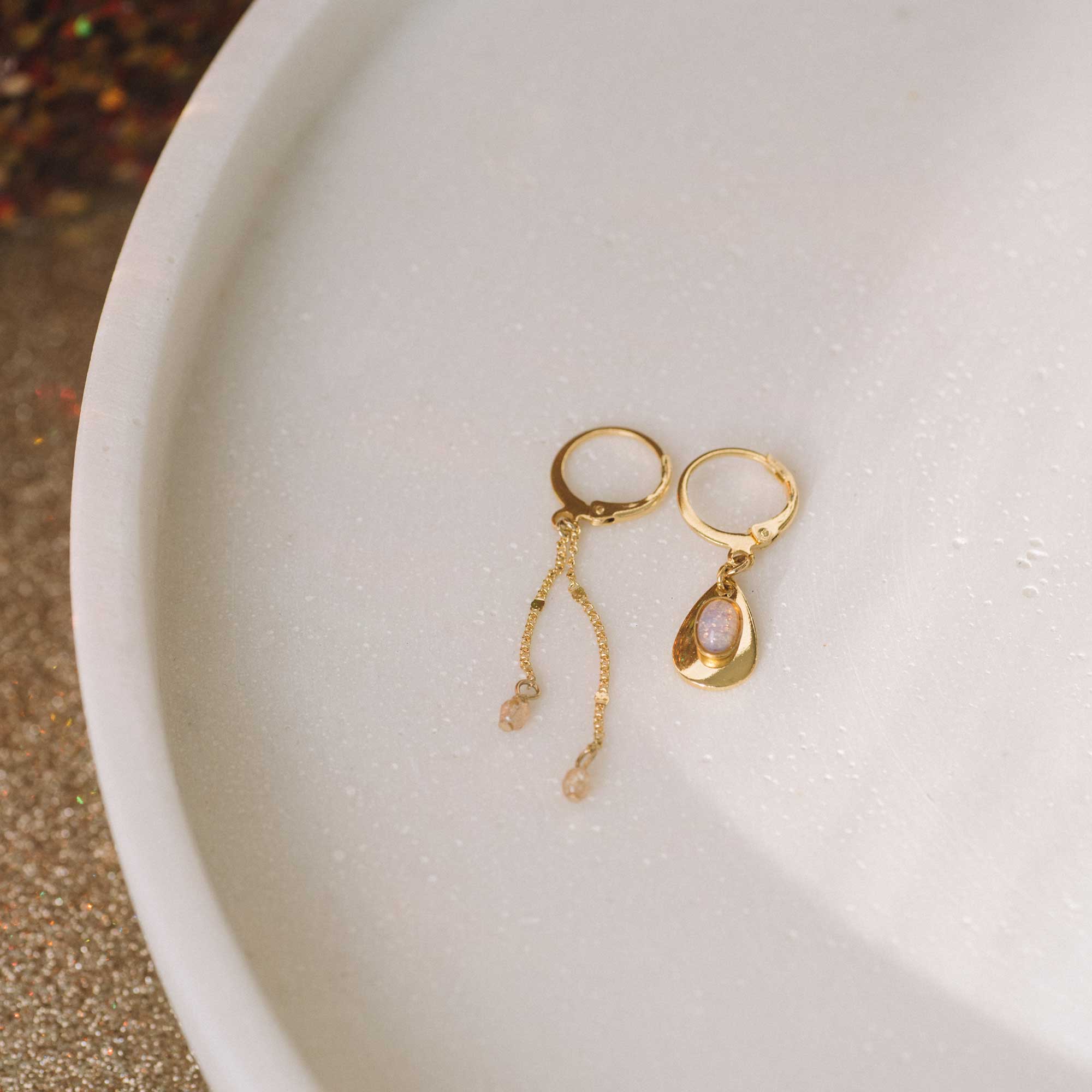 asymetrical earrings mismatched sandrine devost jewelry