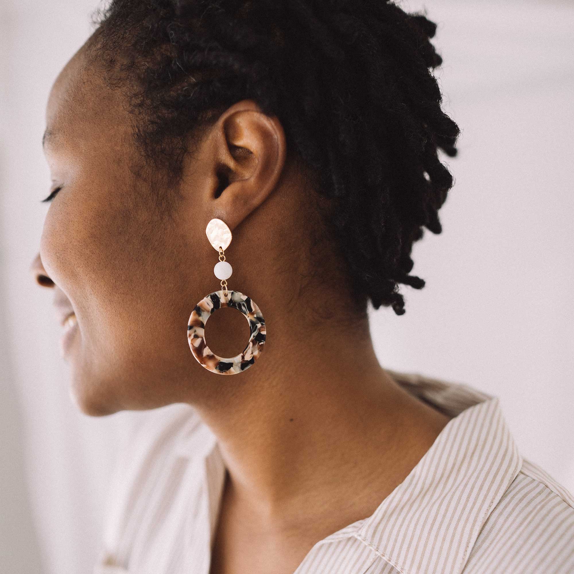 acetate hoop earrings tortoiseshell earrings sandrine devost