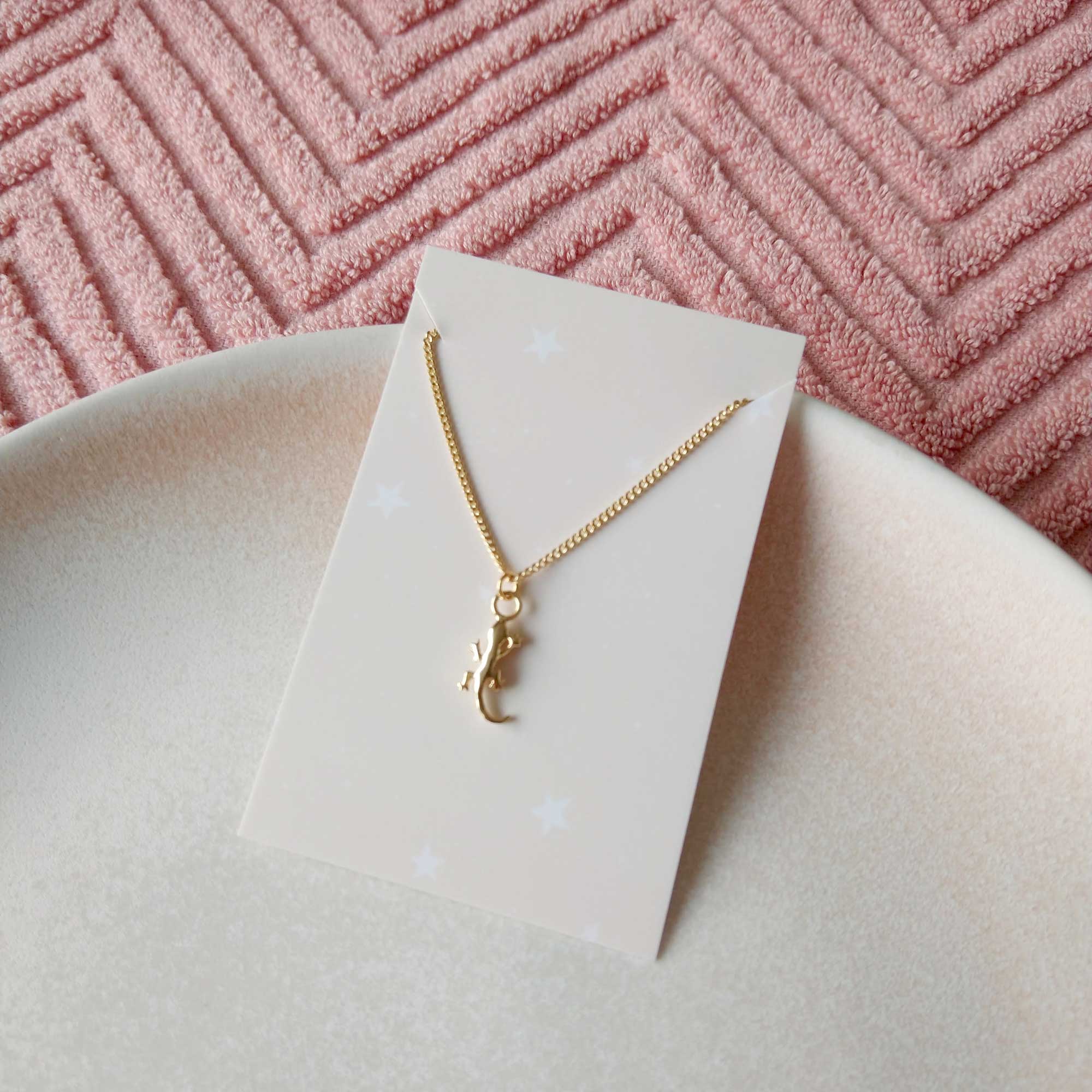 collier lézard doré