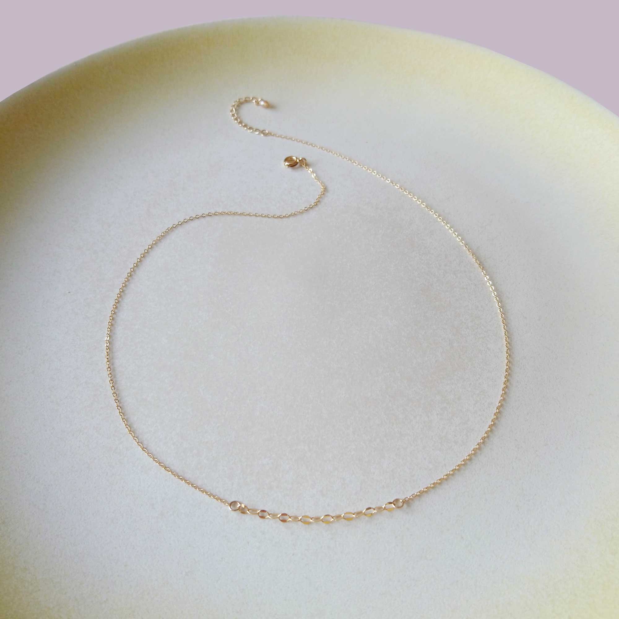collier court or rempli 14k bijoux sandrine devost créateur québécois