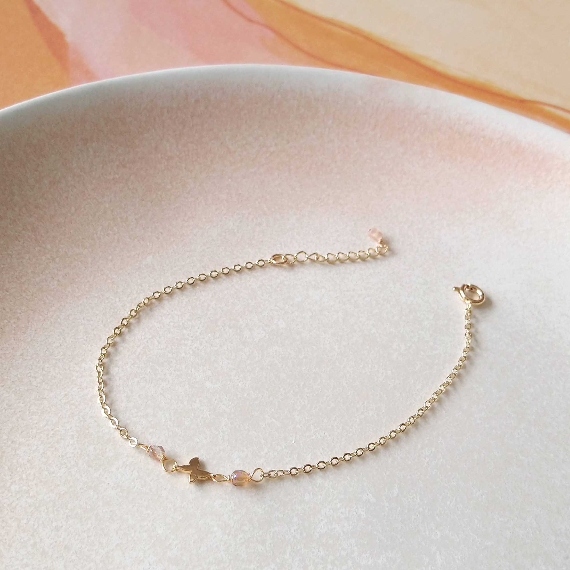 delicate 14k gold filled bracelet bijoux sandrine devost bracelet chaîne or rempli 14k