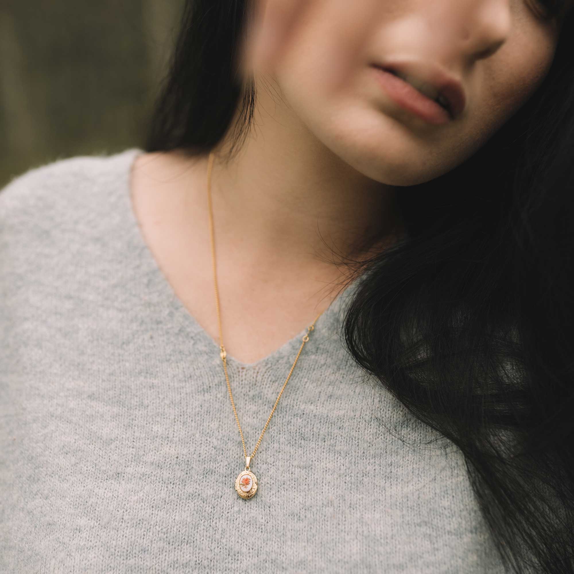 picture locket necklace pendant Sandrine Devost Jewelry