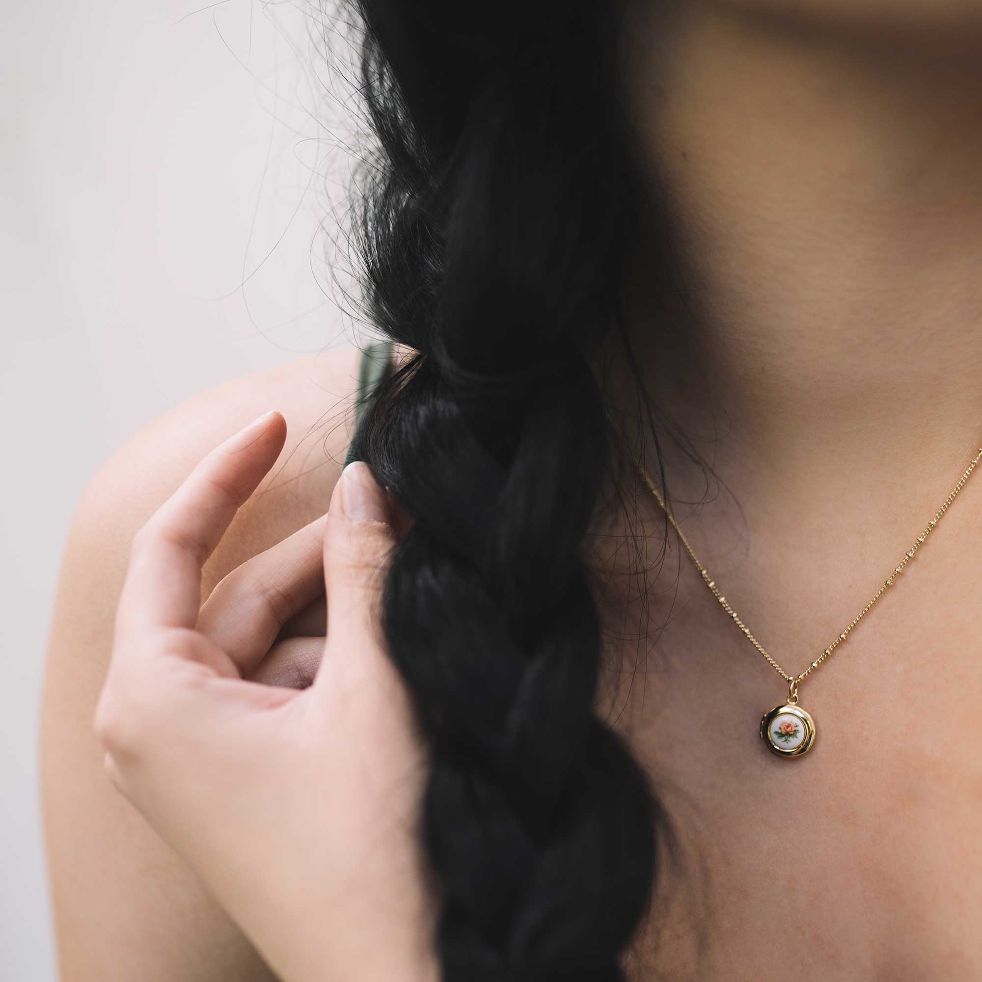 round locket necklace sandrine devost jewelry
