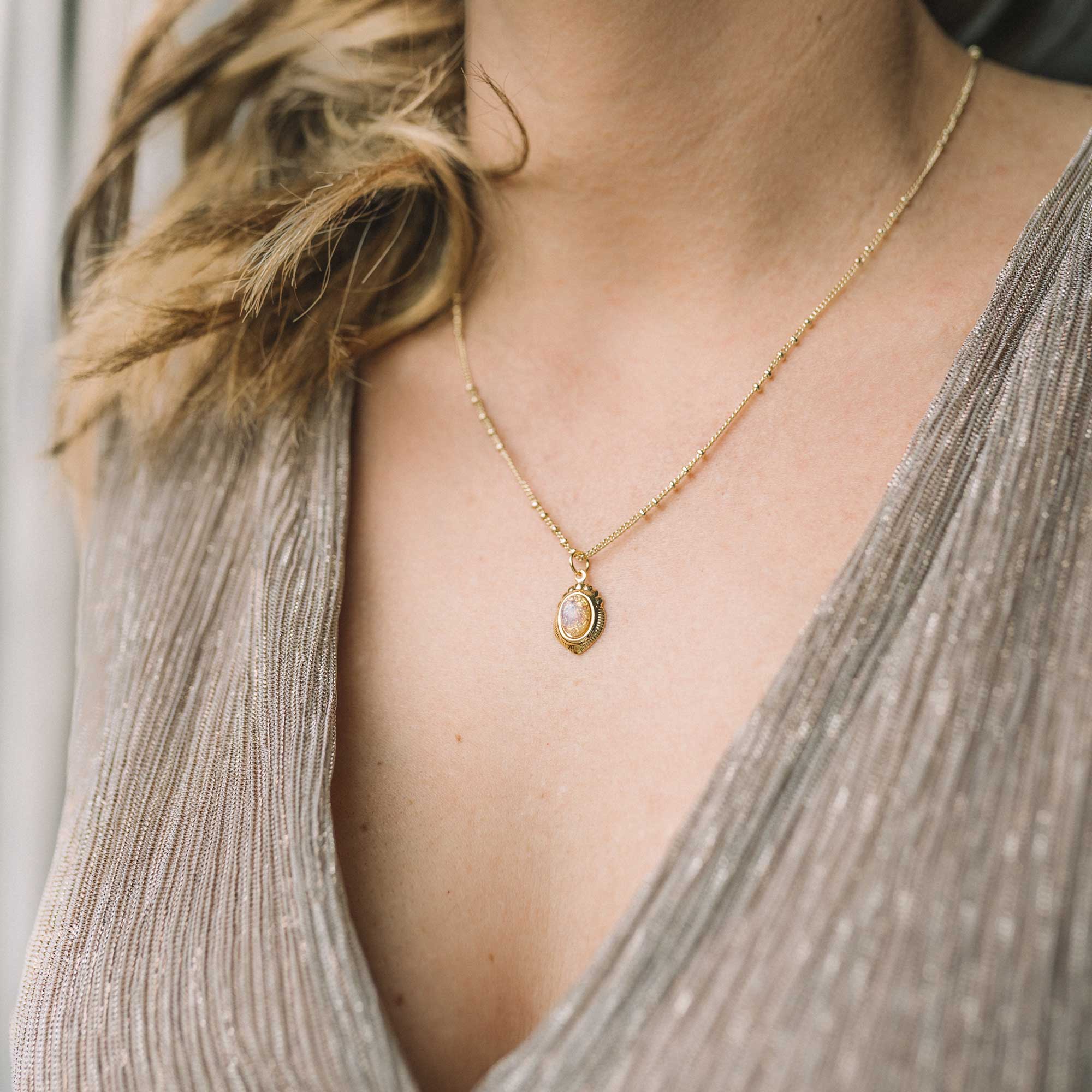collier or rempli 14k chaîne et pendentif or sandrine devost