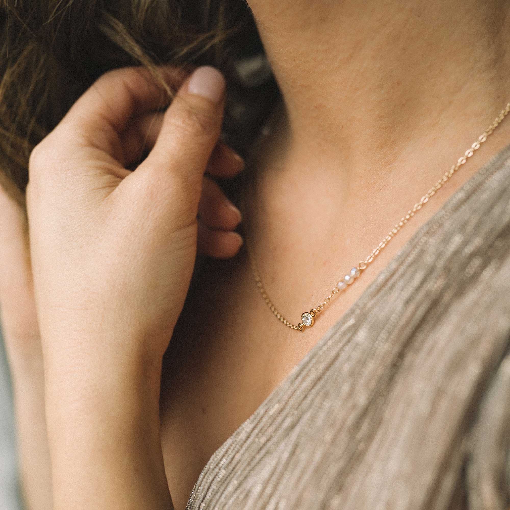 bijoux sandrine devost collier or rempli 14K gold filled perles et cristal
