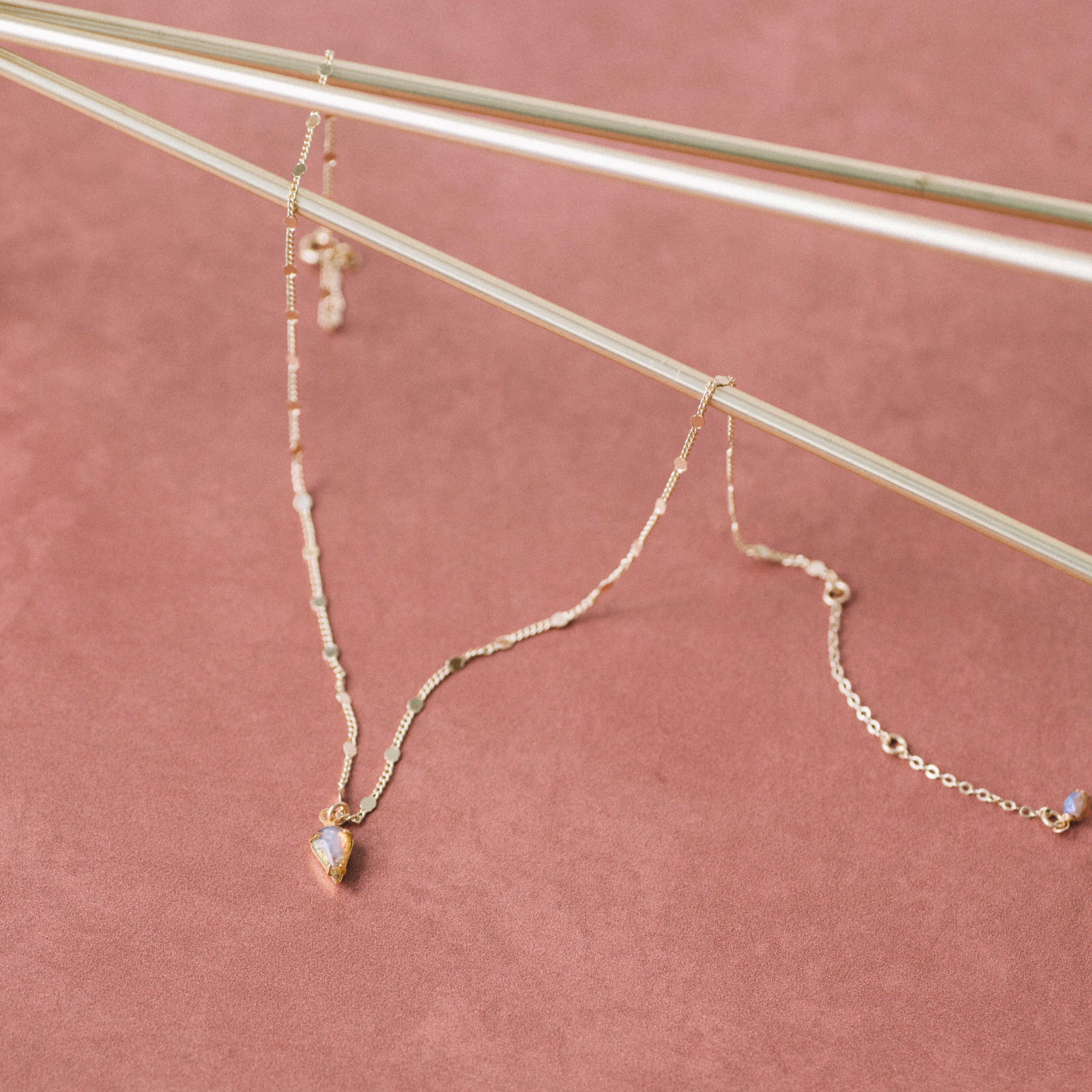 14K gold filled charm necklace gift for her
