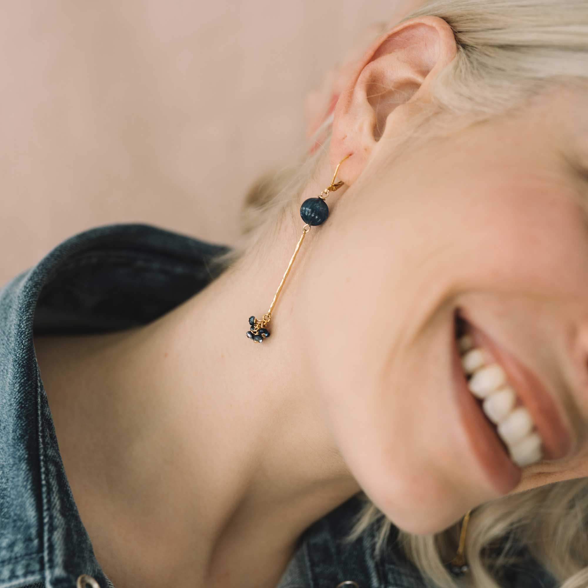 boucles d'oreilles bijoux sandrine devost or et verre