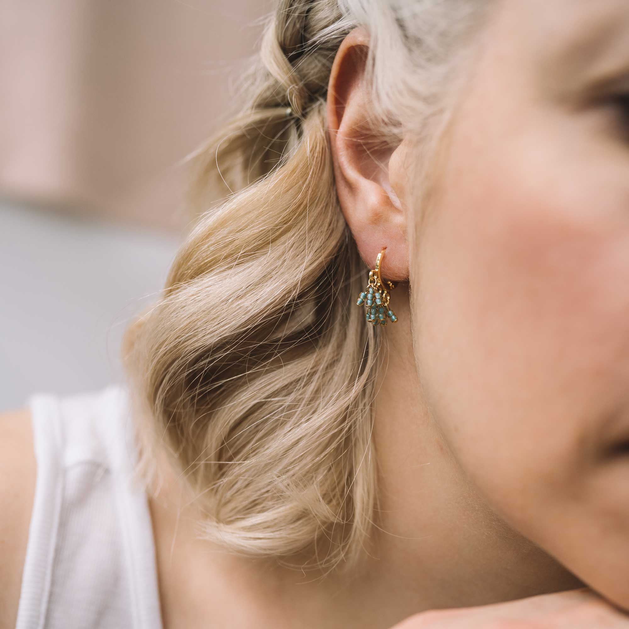 tassel earrings sandrine devost jewelry bijoux petites boucles d'oreilles