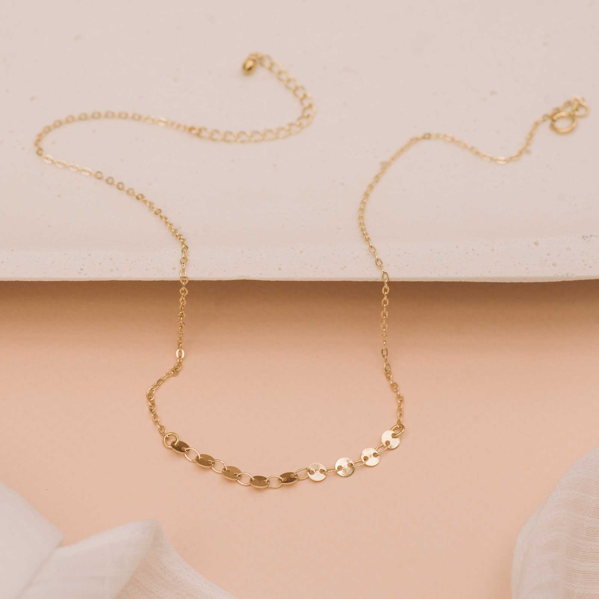 delicate gold filled necklace sandrine devost canadian made designer jewelry