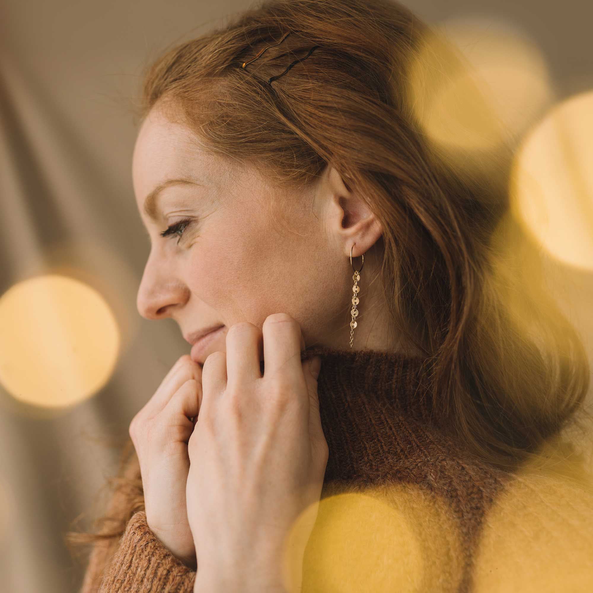 Semi Sequin Hoops 14K Gold Filled (SD1814)