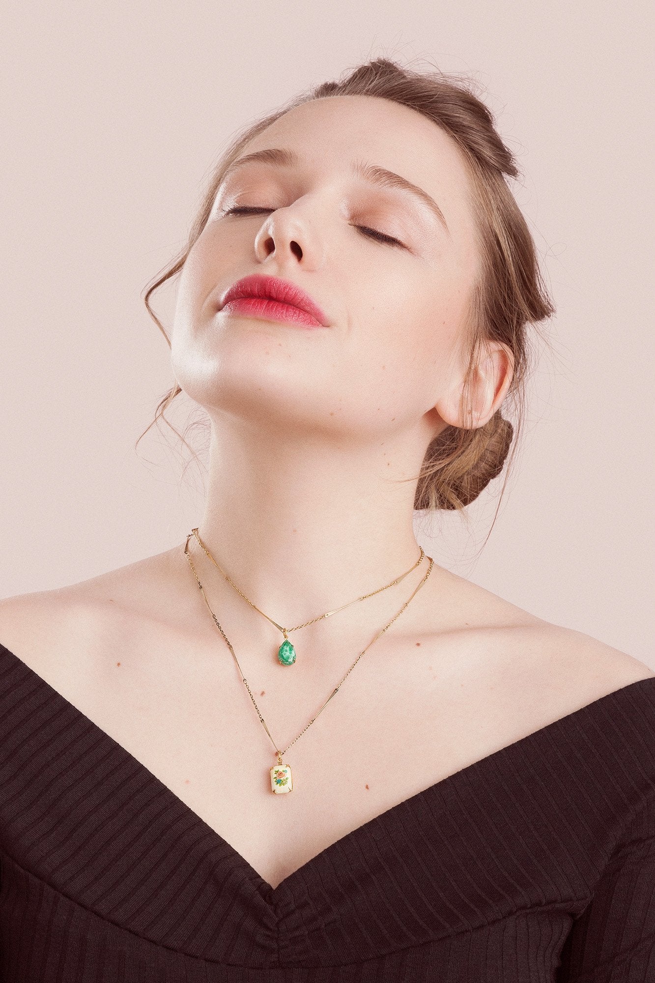 charm necklace choker layering