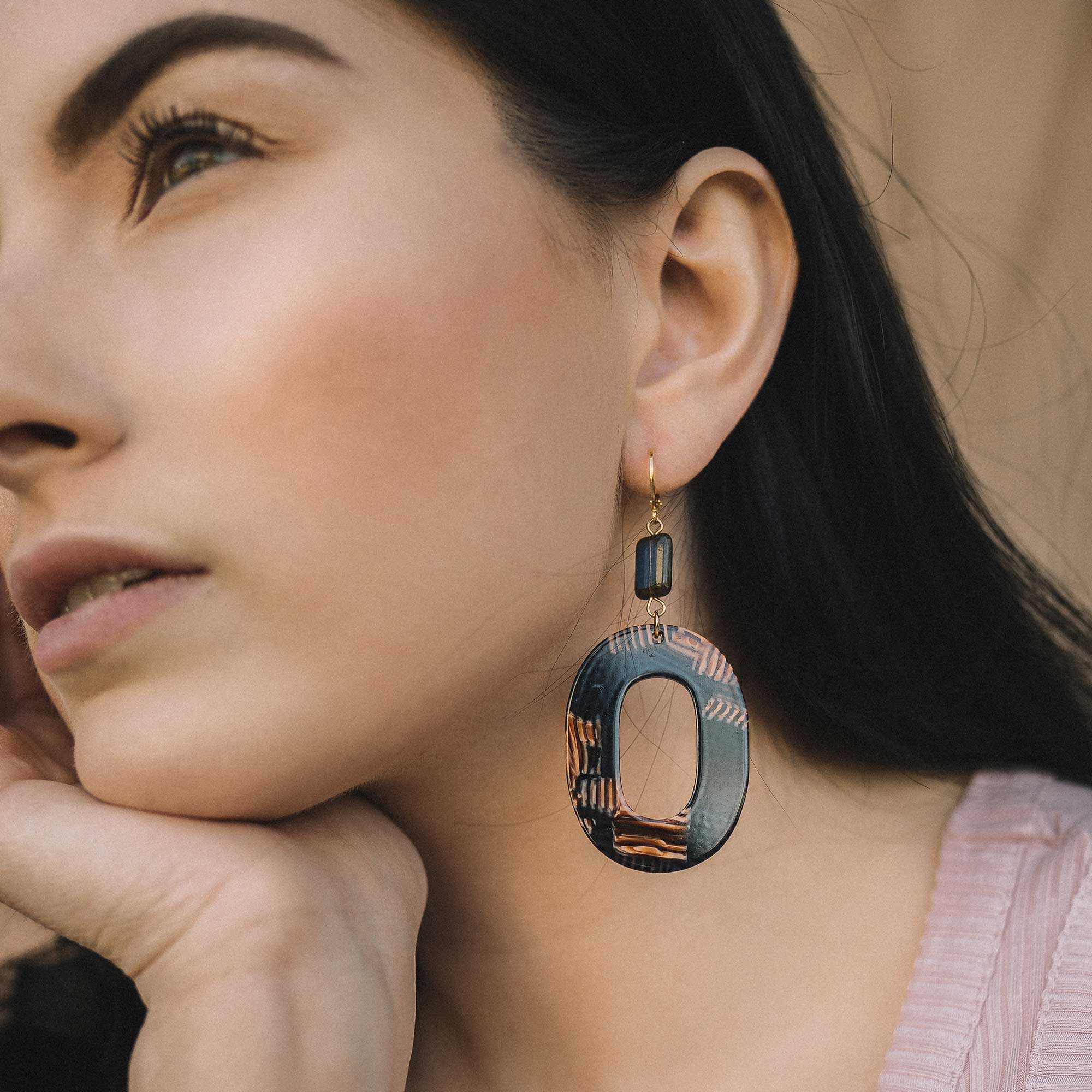 bijoux créateur québécois fait au Québec Sandrine Devost boucles d'oreilles acétate